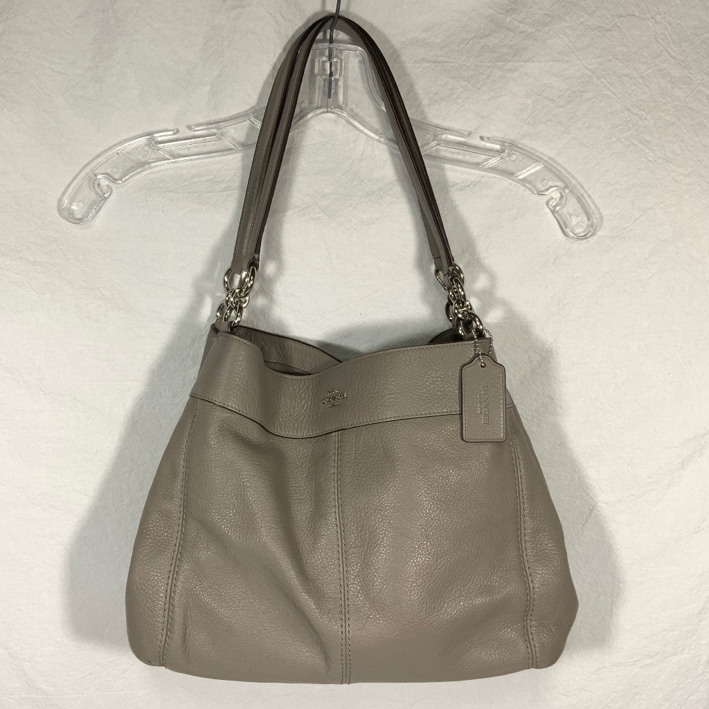 Coach Gray Lexy Leather Shoulder Bag F27593